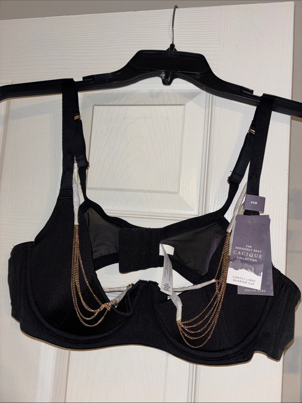 Cacique Seriously Sexy Quarter Cup Chain Bra 42B NWT – Removable Chains